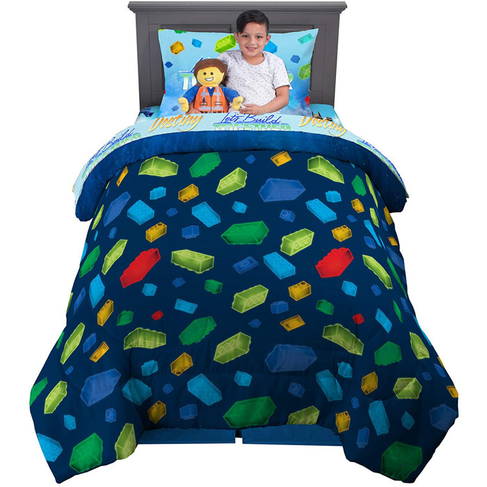 LEGO Franco Kids Bedding Comforter With Sheets And Cuddle Pillow